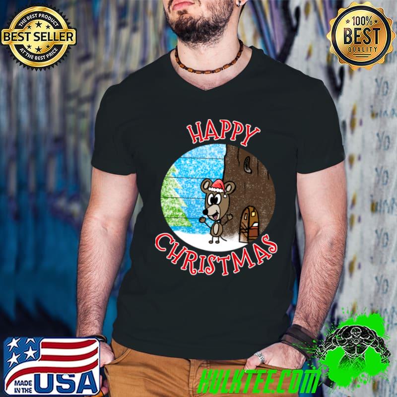 Happy Christmas Mouse Wildlife Xmas 2022 Vintage T-Shirt