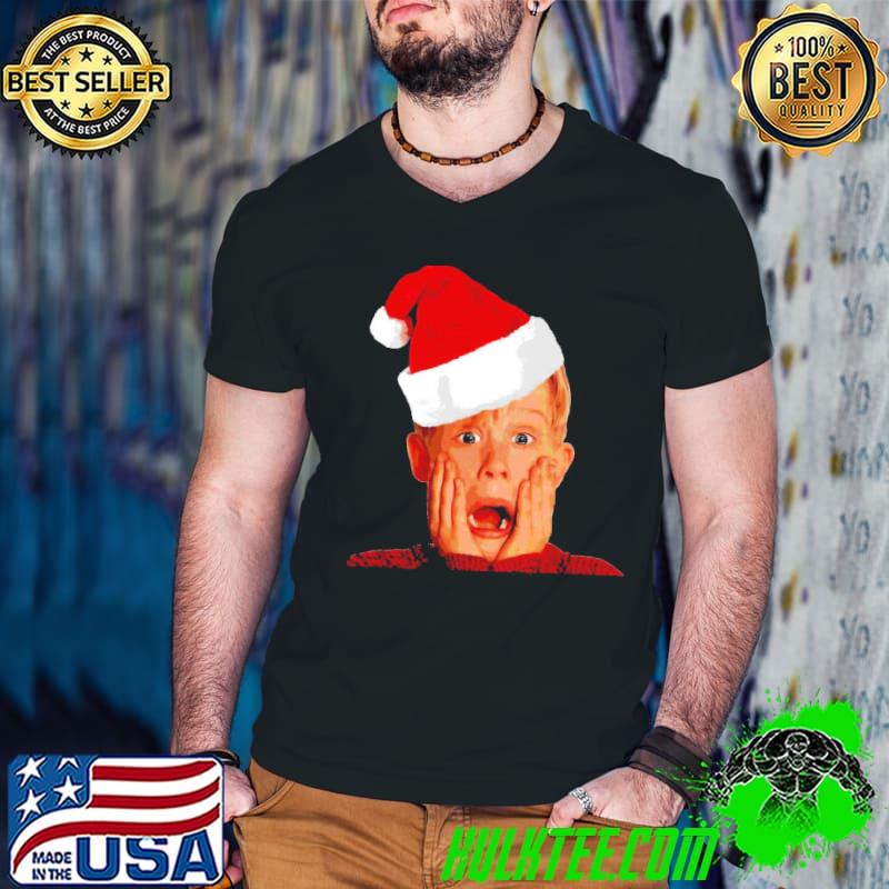 Home alone santa hat macaulay culkin christmas holiday shirt