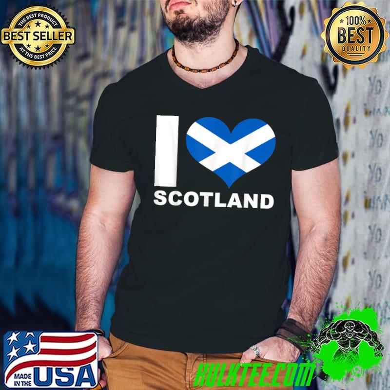 I Love Scotland Heart Flag Scotland T-Shirt