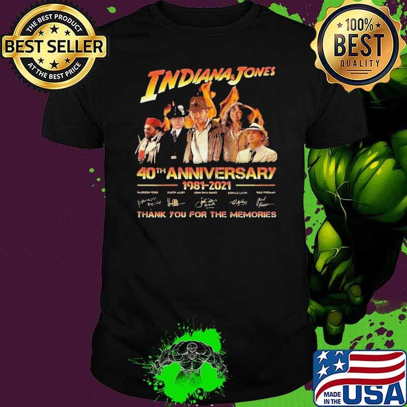 Indiana Jones 40th Anniversary 1981 2021 Thank You For The Memories Shirt