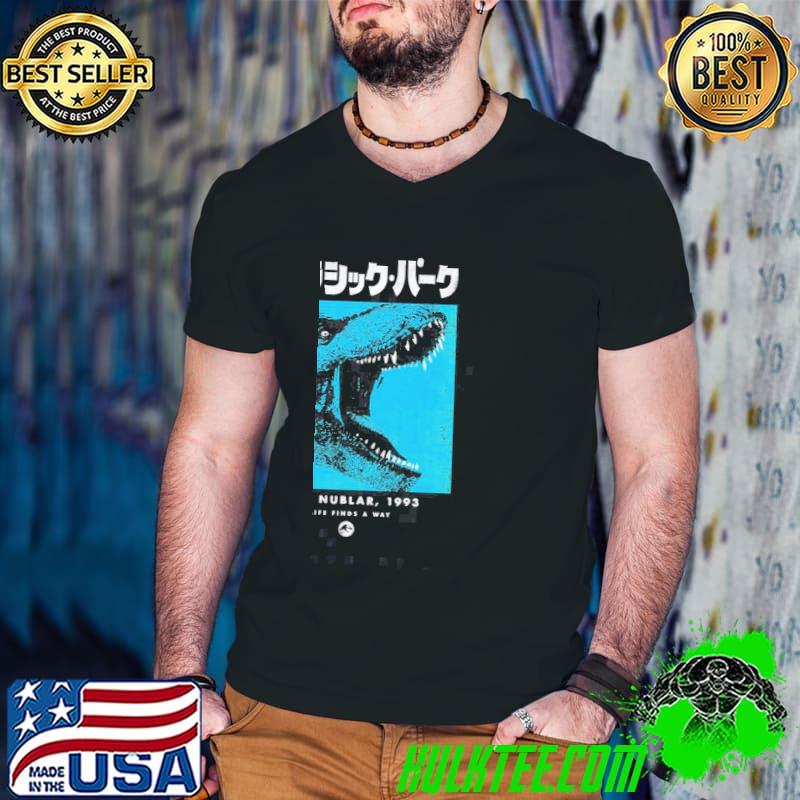 Isla nublar 1993 life finds a way jurassic park t rex kanjI blue hue classic shirt
