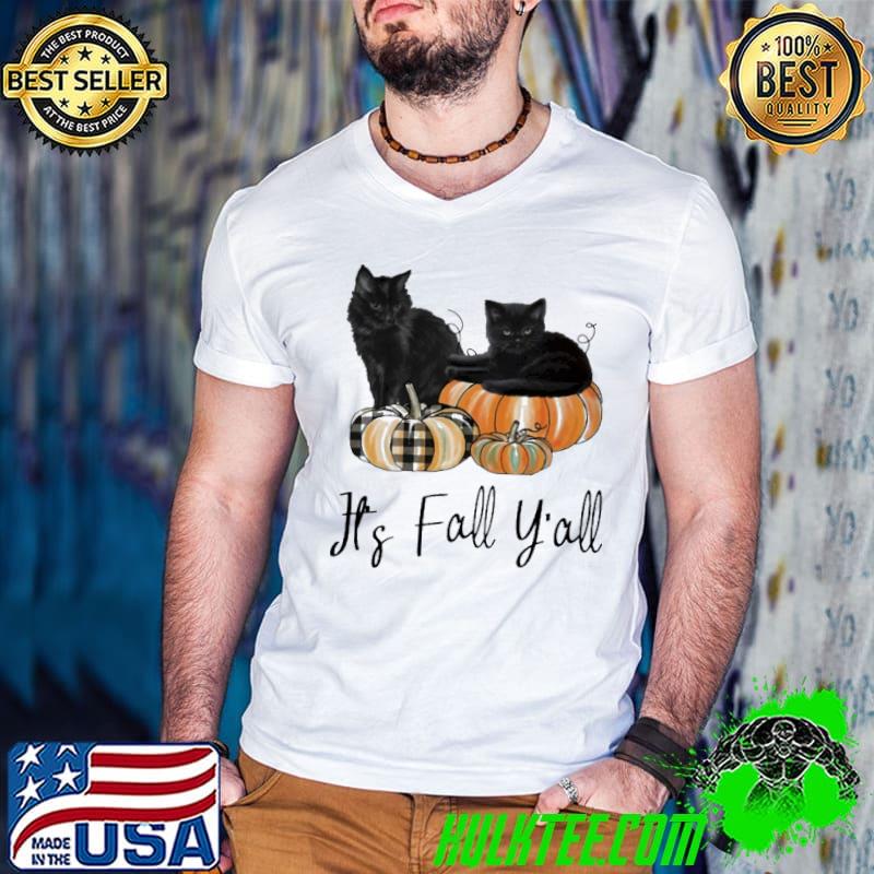 It's Fall Y'all Halloween Cat Pumpkin Shirt