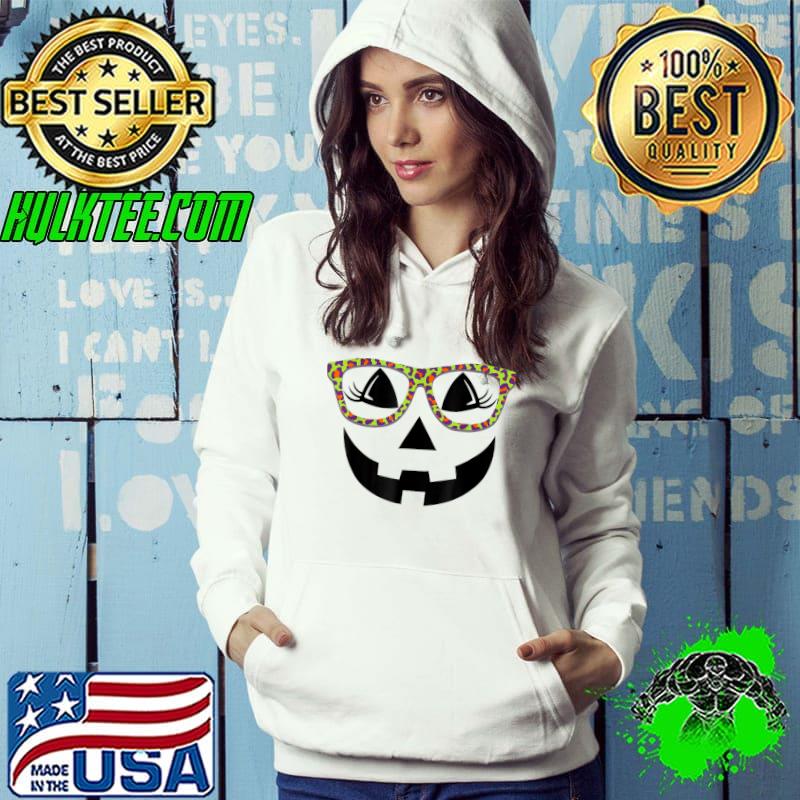 Jack O Lantern Face Orange Pumpkin Halloween Leopard Glasses T-Shirt Hoodie Jack O Lantern Face Orange Pumpkin Halloween Leopard Glasses T-Shirt Hoodie
