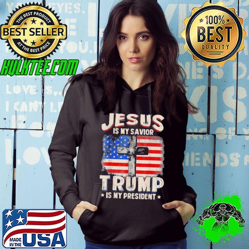 Jesus is my savior Trump is my president squared s Hoodie Jesus is my savior Trump is my president squared s Hoodie