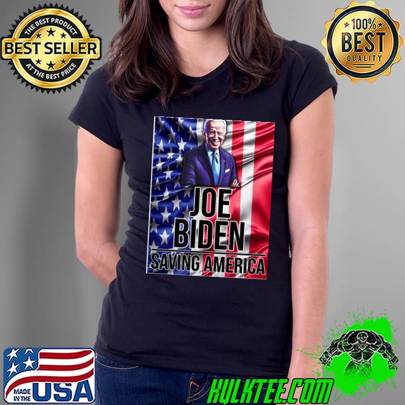 Joe Biden saves America s Ladies Tee Joe Biden saves America s Ladies Tee