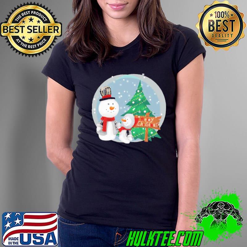 Little snowman under the snowing sky s Ladies Tee Little snowman under the snowing sky s Ladies Tee