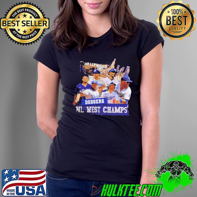 Los angeles Dodgers 2022 hollywood nl west champ classic s Ladies Tee Los angeles Dodgers 2022 hollywood nl west champ classic s Ladies Tee