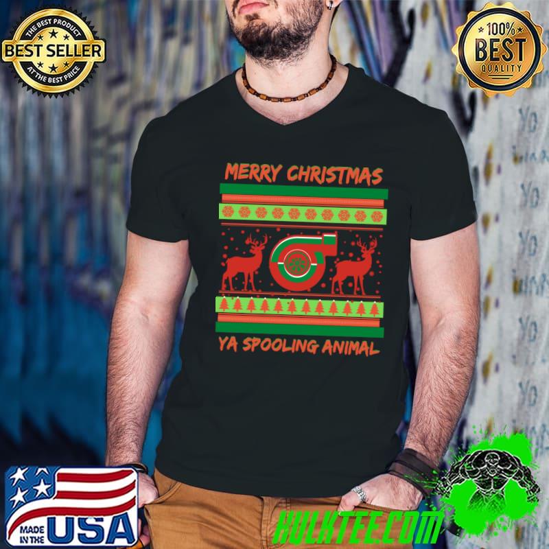 Merry Christmas Ya Spooling Animal Reindeer T-Shirt