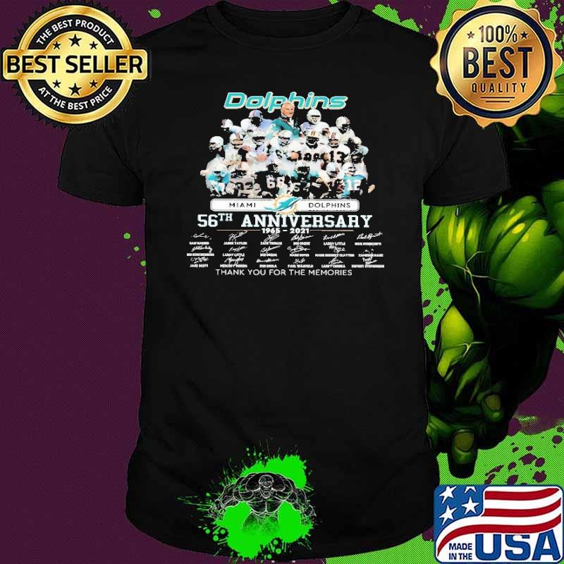 Miami Dolphins 56th anniversary thank for memories signature shirt