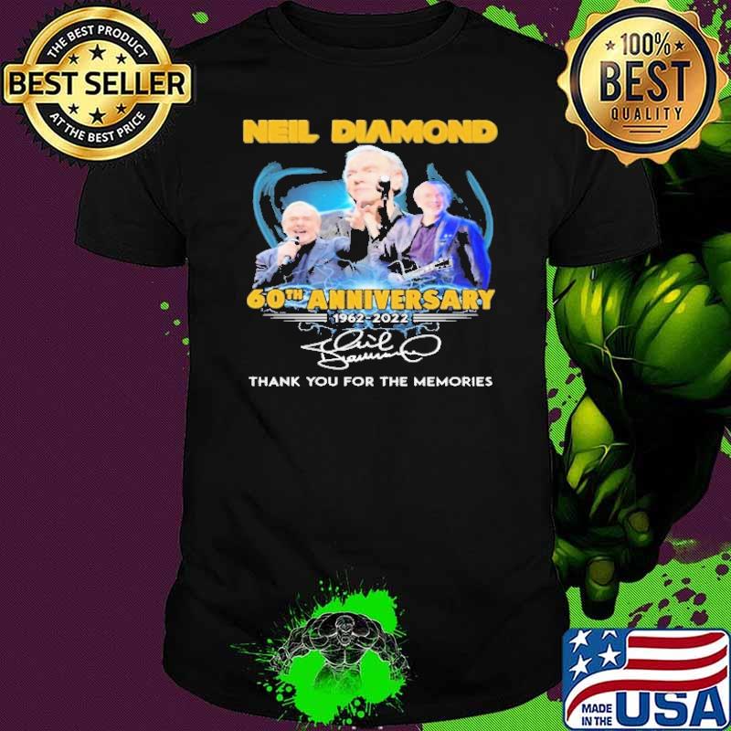 Neil Diamond 60th anniversary thank for memories signature shirt
