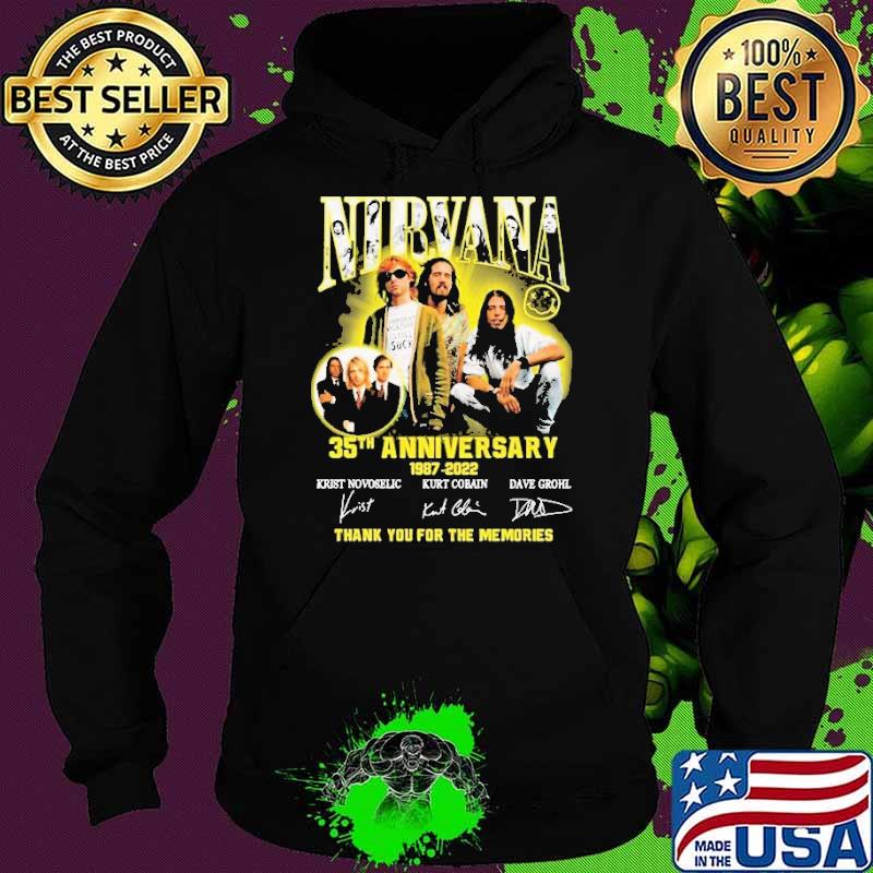 Nirvana 35th Anniversary 1987 2022 Thank You For The Memories Shirt Hoodie Nirvana 35th Anniversary 1987 2022 Thank You For The Memories Shirt Hoodie
