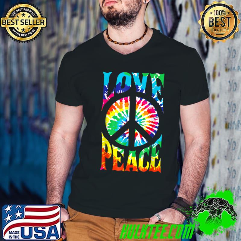 Peace Sign Love Tie Dye Hippie Costume T-Shirt