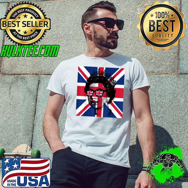 Queen Elizabeth's II British Crown Majesty Queen Elizabeth's Sunglass Uk Flag T-Shirt Unisex Queen Elizabeth's II British Crown Majesty Queen Elizabeth's Sunglass Uk Flag T-Shirt Unisex