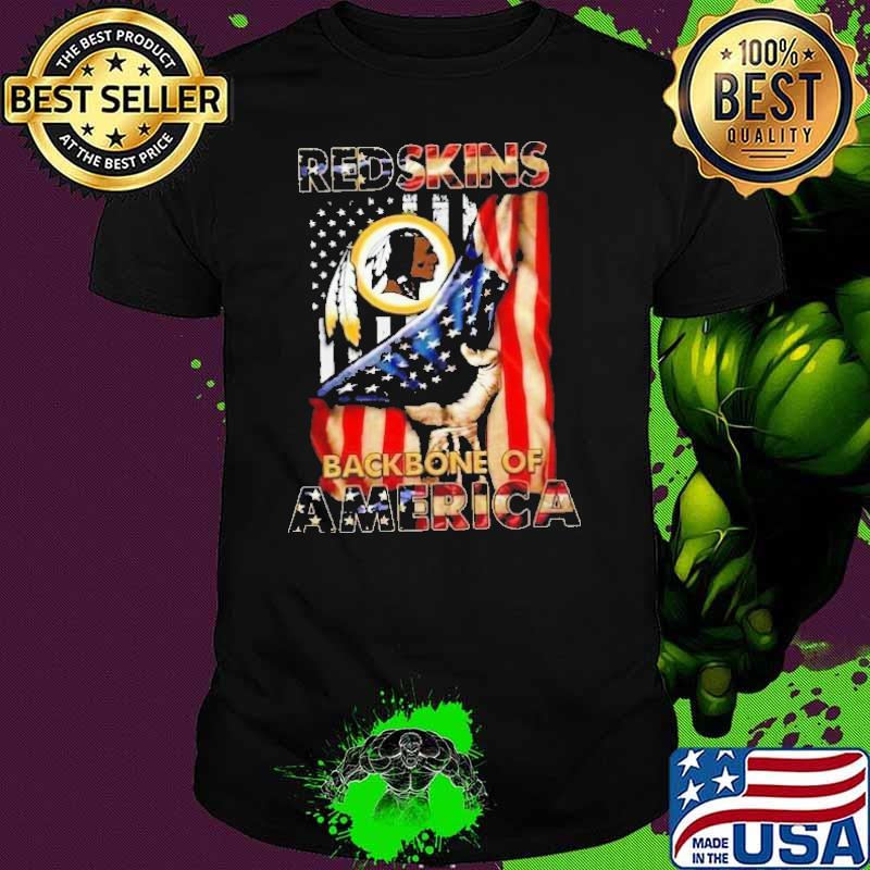 Redskins backbone of america flag shirt