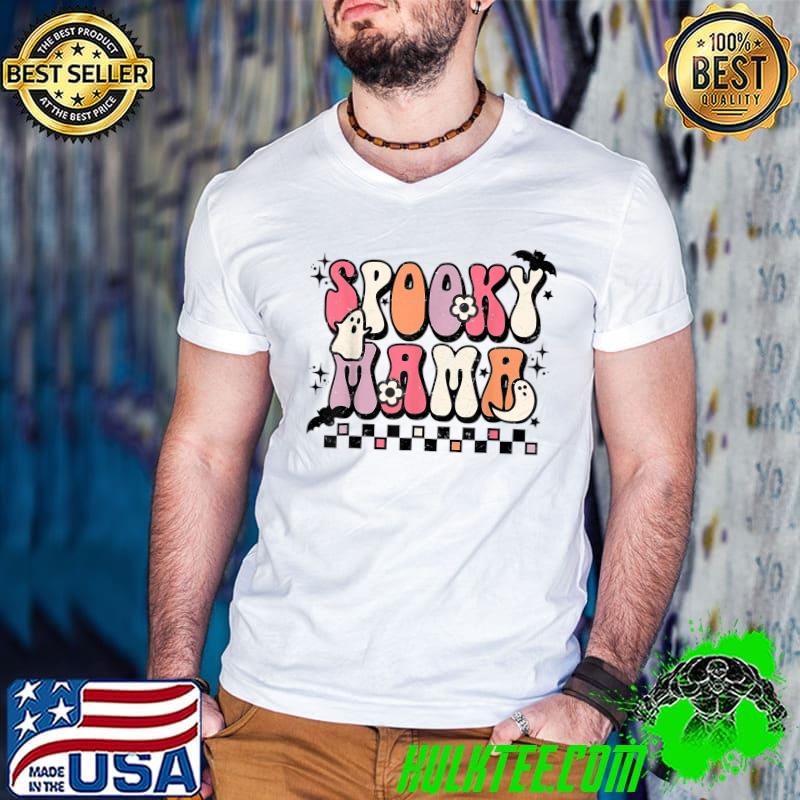 Retro Groovy Spooky Mama Fall Halloween Thanksgiving Costume T-Shirt