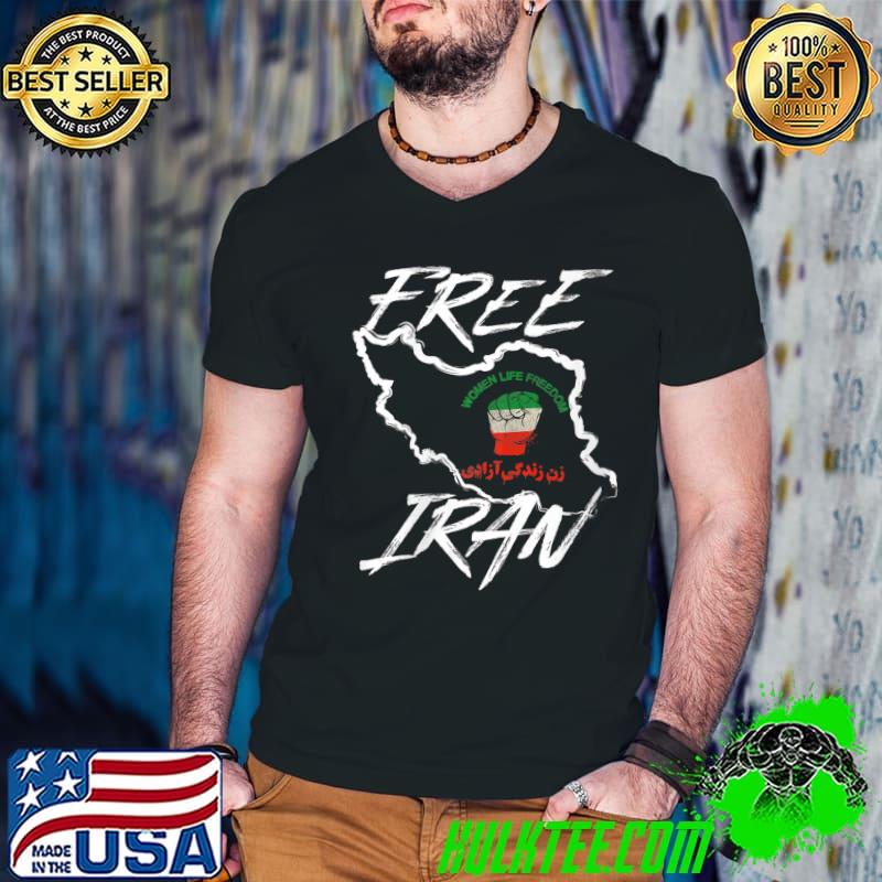Rise With The Women Of Iran Freedom Mahsaamini Maps T-Shirt