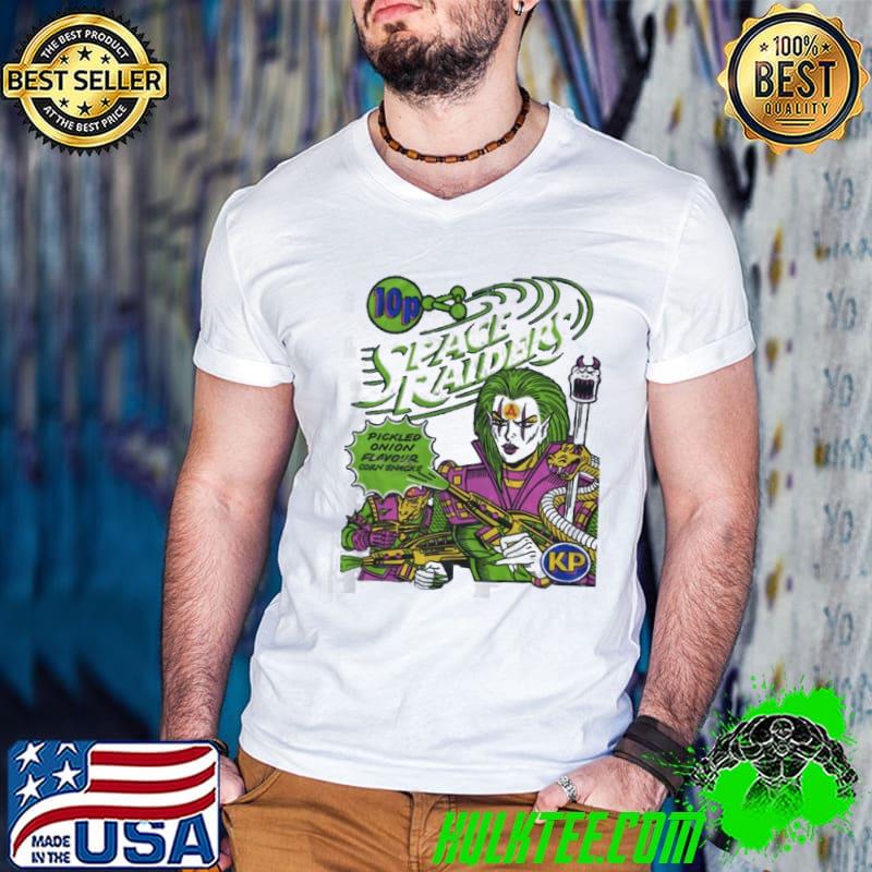 Space raiders pickled onion flavour corn snacks shirt