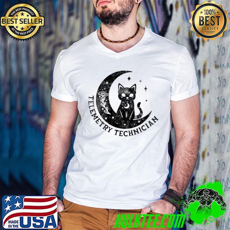 Telemetry Technician Magical Cat On Moon T-Shirt