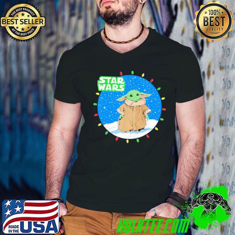 The mandal baby Yoda christmas lights Star wars classic shirt The mandal baby Yoda christmas lights Star wars classic shirt