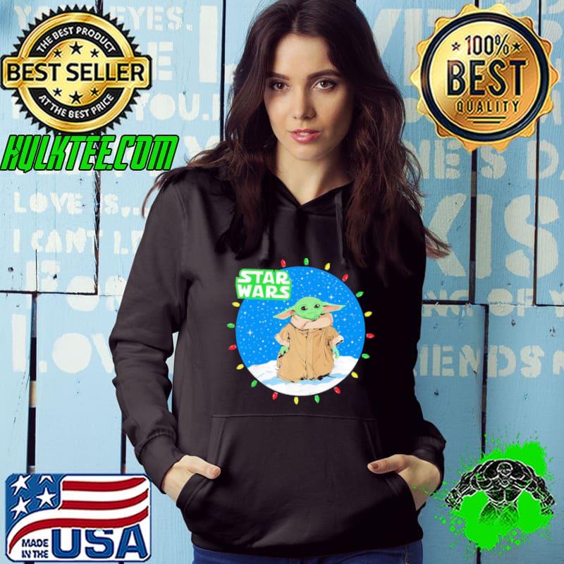The mandal baby Yoda christmas lights Star wars classic s Hoodie The mandal baby Yoda christmas lights Star wars classic s Hoodie