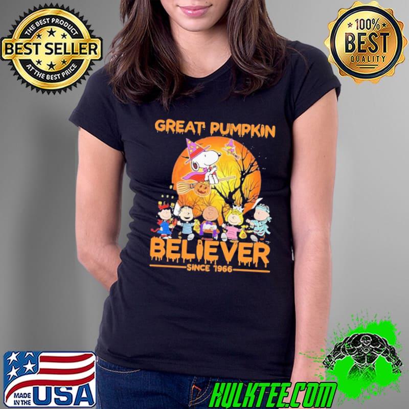 The Peanuts Snoopy great pumpkin believer since 1966 Charlie brown halloween classic s Ladies Tee The Peanuts Snoopy great pumpkin believer since 1966 Charlie brown halloween classic s Ladies Tee