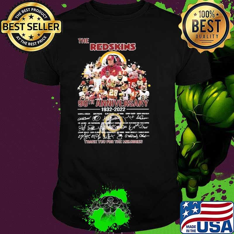 The Redskins 90th Anniversary 1932 2022 Thank You For The Memories Shirt