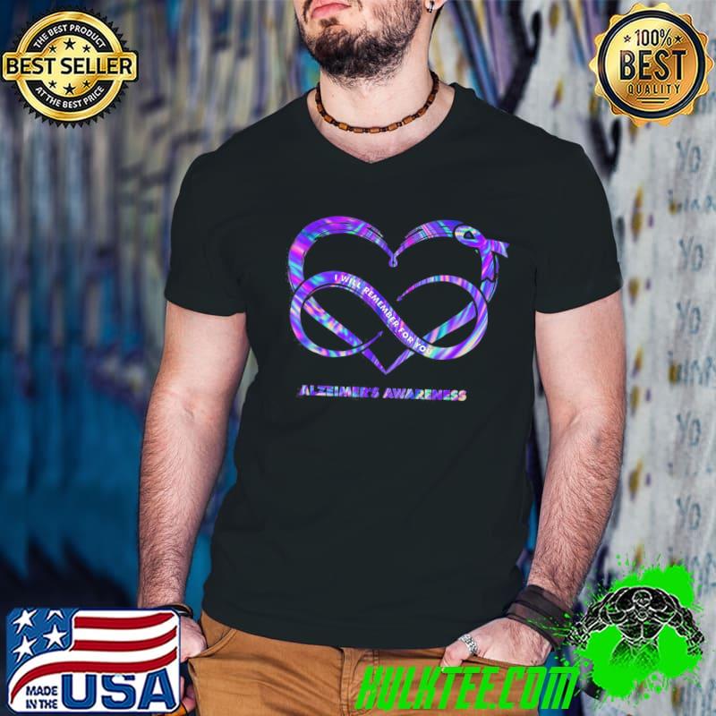 Tie dye heart I'll remeber for you alzheimer's awareness classic shirt