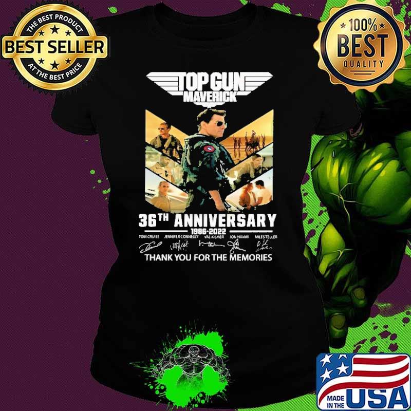 Top gun maverick 36th anniversary thank for memories signatures s Ladies tee Top gun maverick 36th anniversary thank for memories signatures s Ladies tee