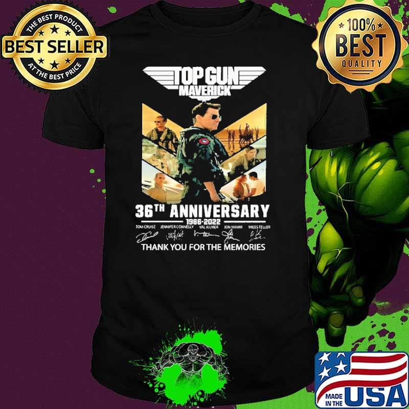 Top gun maverick 36th anniversary thank for memories signatures shirt