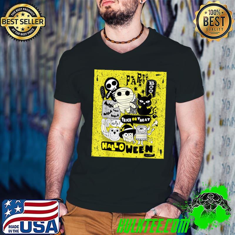 Trick Or Treat Skeleton Scary Black Cat Witche Mummy Spooky Halloween T-Shirt Trick Or Treat Skeleton Scary Black Cat Witche Mummy Spooky Halloween T-Shirt