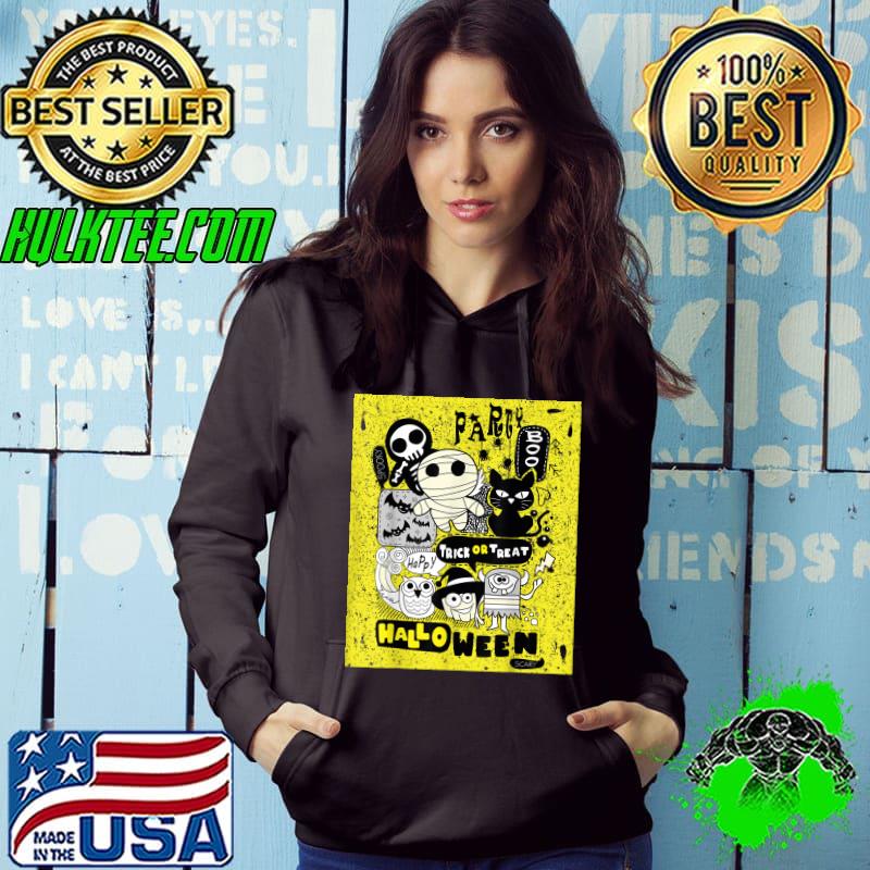 Trick Or Treat Skeleton Scary Black Cat Witche Mummy Spooky Halloween T-Shirt Hoodie Trick Or Treat Skeleton Scary Black Cat Witche Mummy Spooky Halloween T-Shirt Hoodie