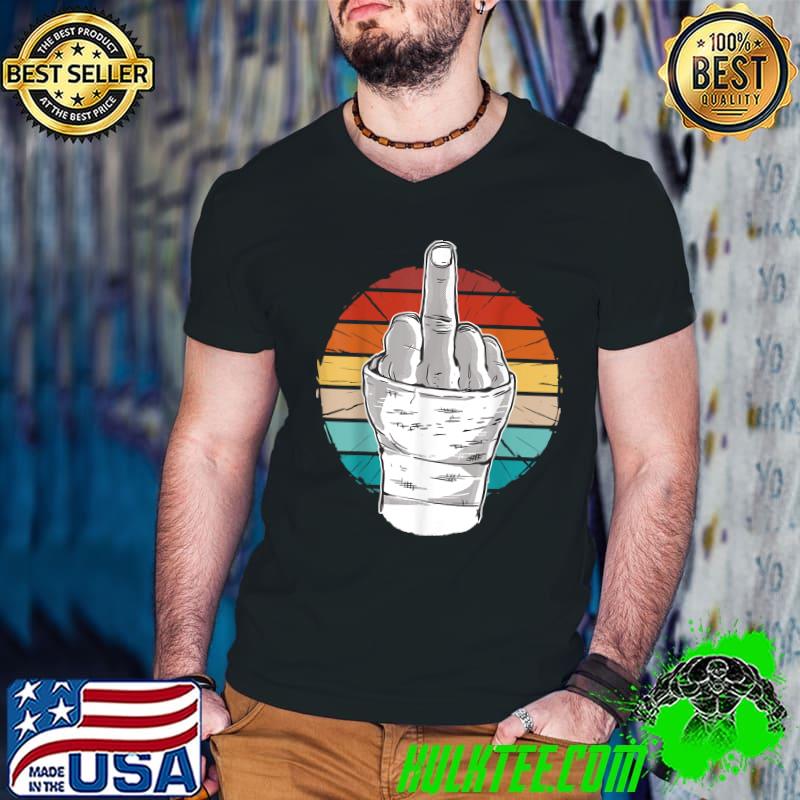 Vintage hand holding a middle finger up arm cast T-Shirt