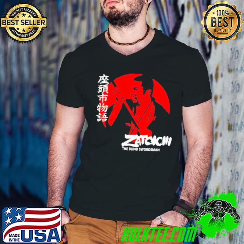 ZatoichI the blind swordsman samuraI movie mens black navy classic shirt