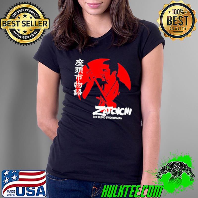 ZatoichI the blind swordsman samuraI movie mens black navy classic s Ladies Tee ZatoichI the blind swordsman samuraI movie mens black navy classic s Ladies Tee