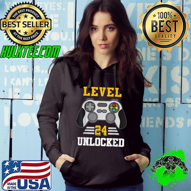 24 Year Old Level 24 Unlocked 24th Birthday Video Game T-Shirt Hoodie 24 Year Old Level 24 Unlocked 24th Birthday Video Game T-Shirt Hoodie