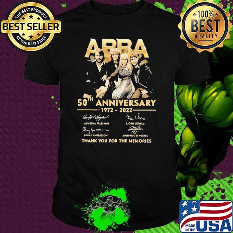 ABBA 50th Anniversary 1972 2022 Thank You For The Memories Shirt