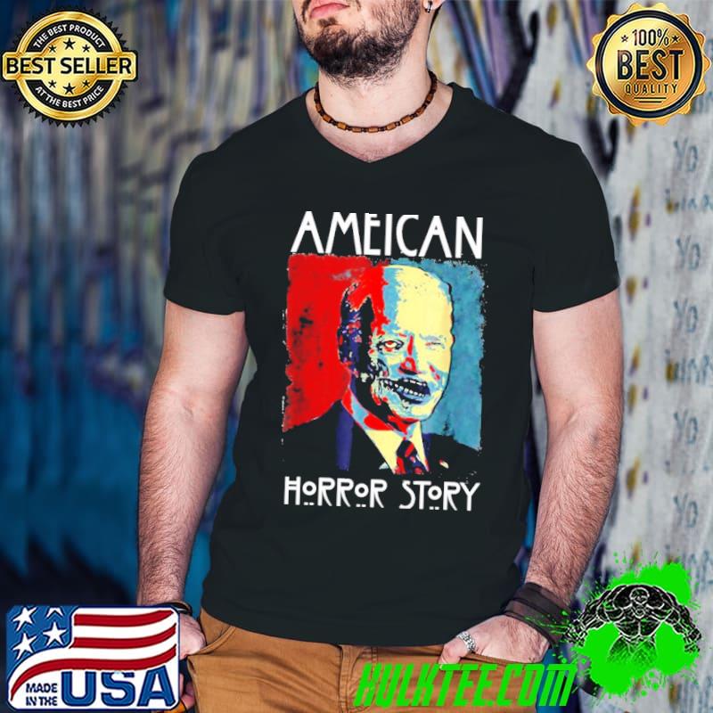 Biden horror American zombie story halloween retro art shirt Biden horror American zombie story halloween retro art shirt