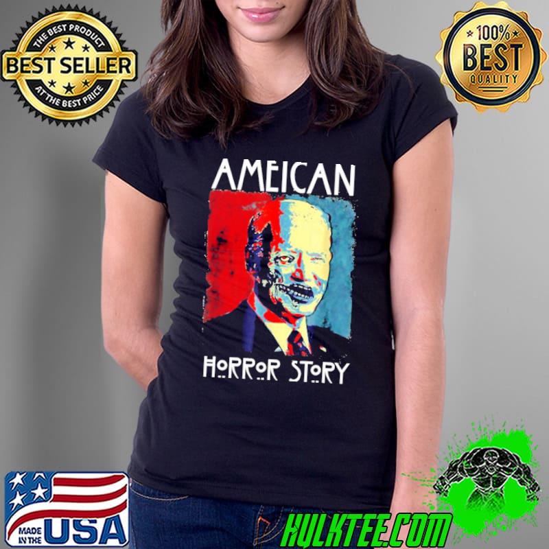 Biden horror American zombie story halloween retro art s Ladies Tee Biden horror American zombie story halloween retro art s Ladies Tee
