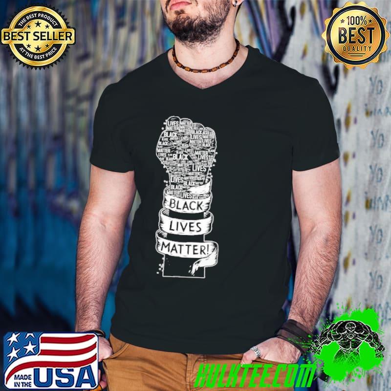 Black lives matter black pride fist retro art shirt