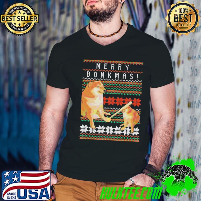 Bonkmas cheems doge christmas ugly shirt