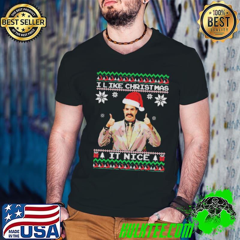 Borat funny christmas it nice knit pattern ugly shirt