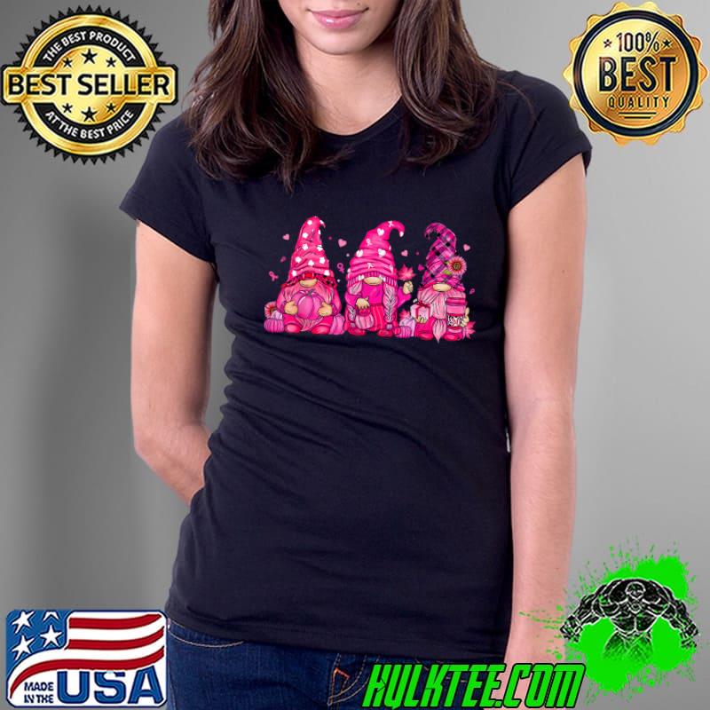 Breast Cancer Awareness Gnome Pumpkin Pink Ribbon T-Shirt Ladies Tee Breast Cancer Awareness Gnome Pumpkin Pink Ribbon T-Shirt Ladies Tee
