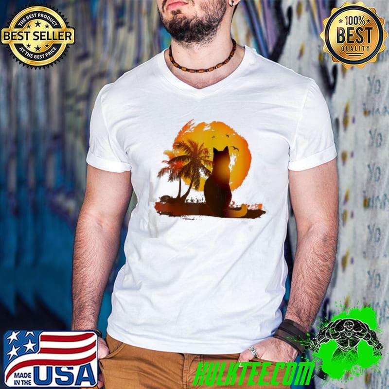 Cat watching sunset shirt