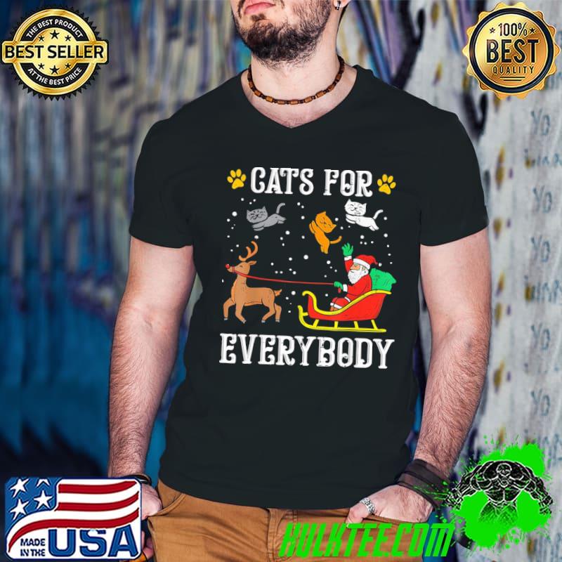 Cats for everybody santa funny christmas pjs xmas women shirt