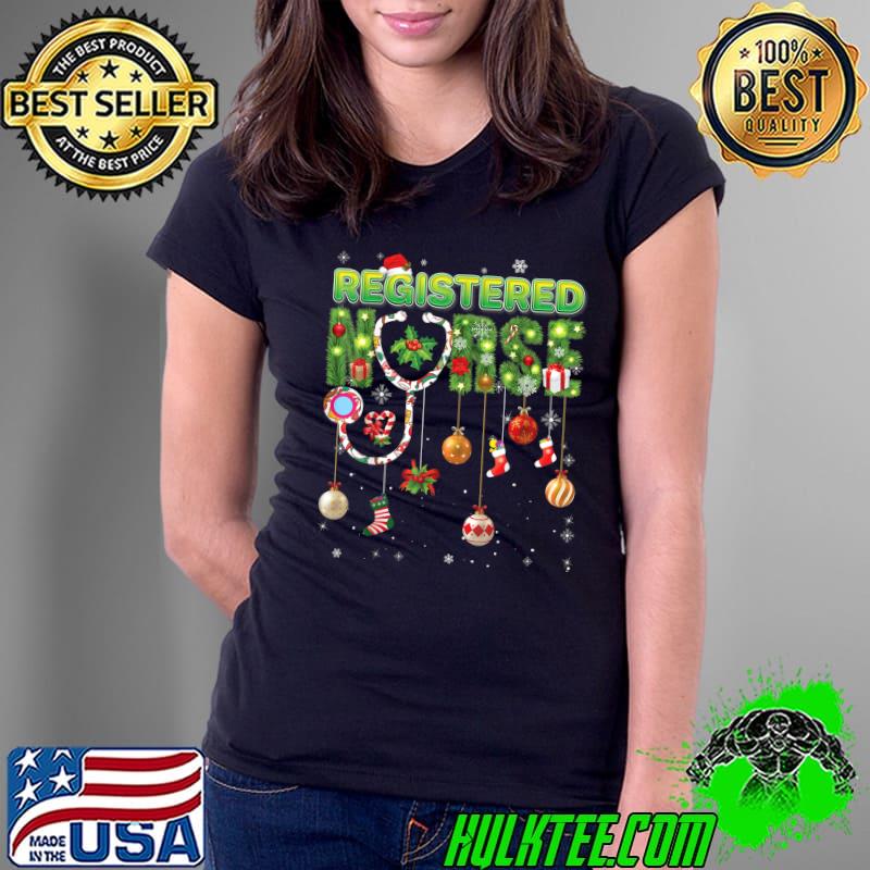 Christmas Registered Nurse Pine Tree Xmas Ornament Sweater T-Shirt Ladies Tee Christmas Registered Nurse Pine Tree Xmas Ornament Sweater T-Shirt Ladies Tee
