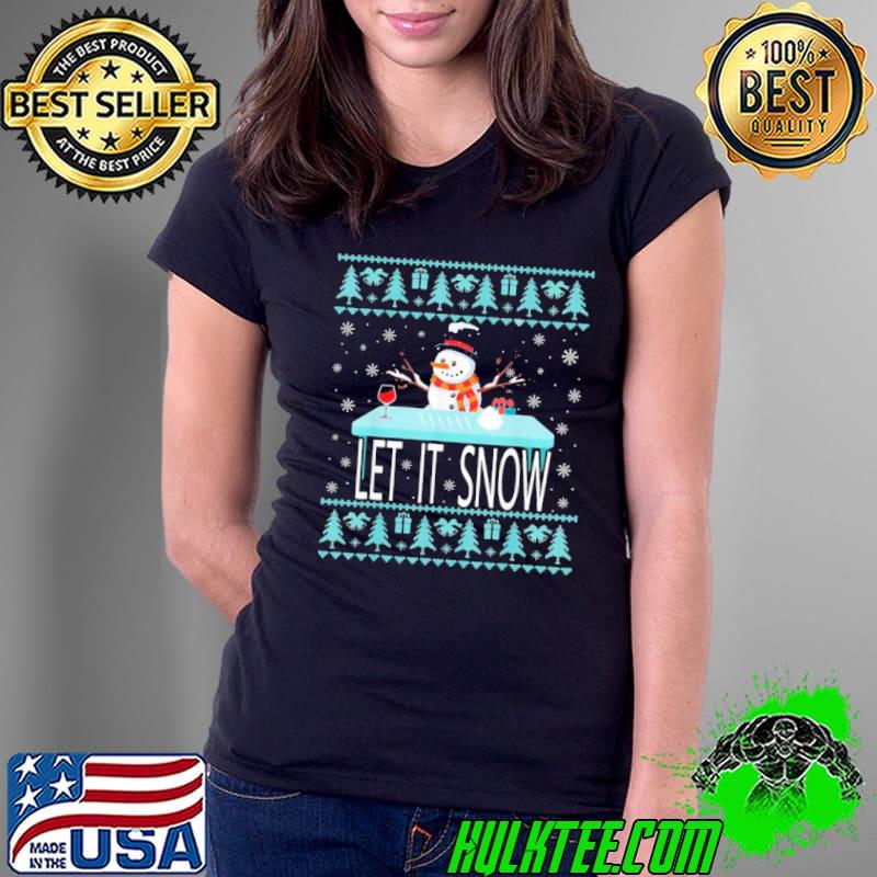 Cocaine snowman let it snow funny knit pattern ugly s Ladies Tee Cocaine snowman let it snow funny knit pattern ugly s Ladies Tee