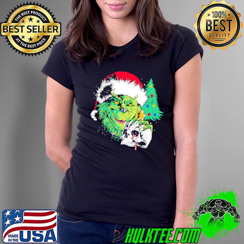 Creepy christmas grinch with a skull art classic s Ladies Tee Creepy christmas grinch with a skull art classic s Ladies Tee