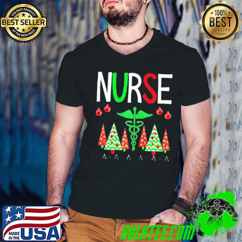 Cute nurse christmas tree nurse christmas holiday gift shirt