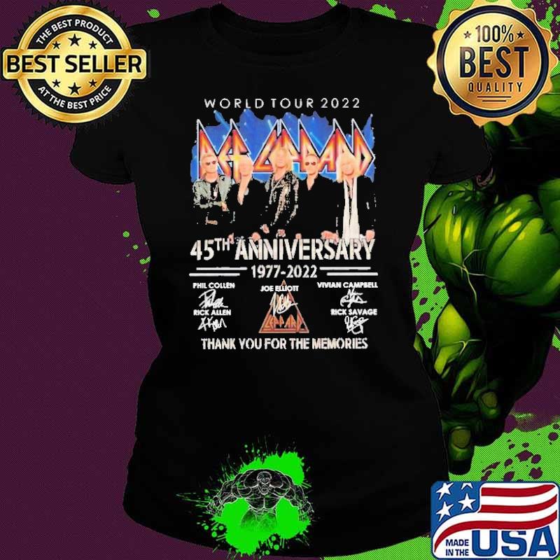 Def Lepard 45th anniversary Thank You For The Memories Shirt Ladies tee Def Lepard 45th anniversary Thank You For The Memories Shirt Ladies tee