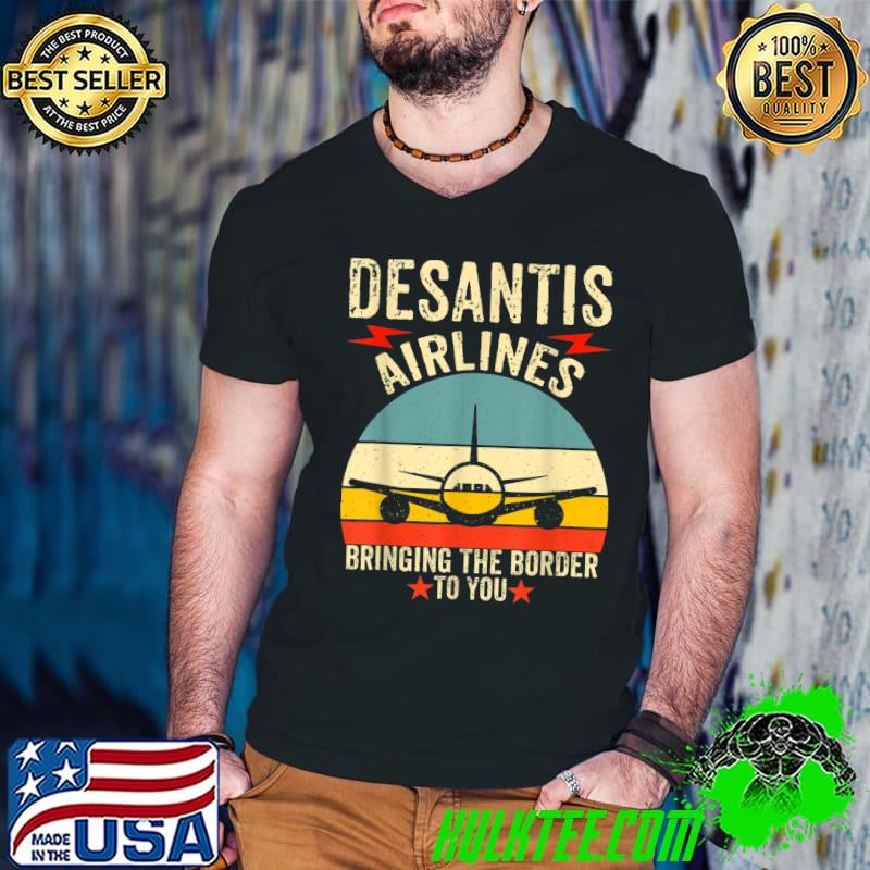 Desantis Airlines Vintage Bringing The Border To You Red Stars T-Shirt